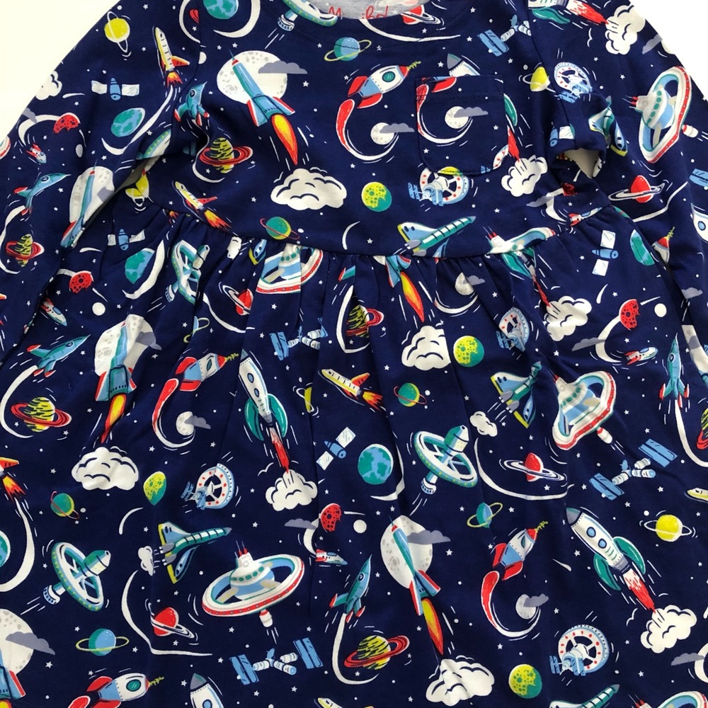 NWT Mini Boden Print Long Sleeve Dress - Picture 5 of 7